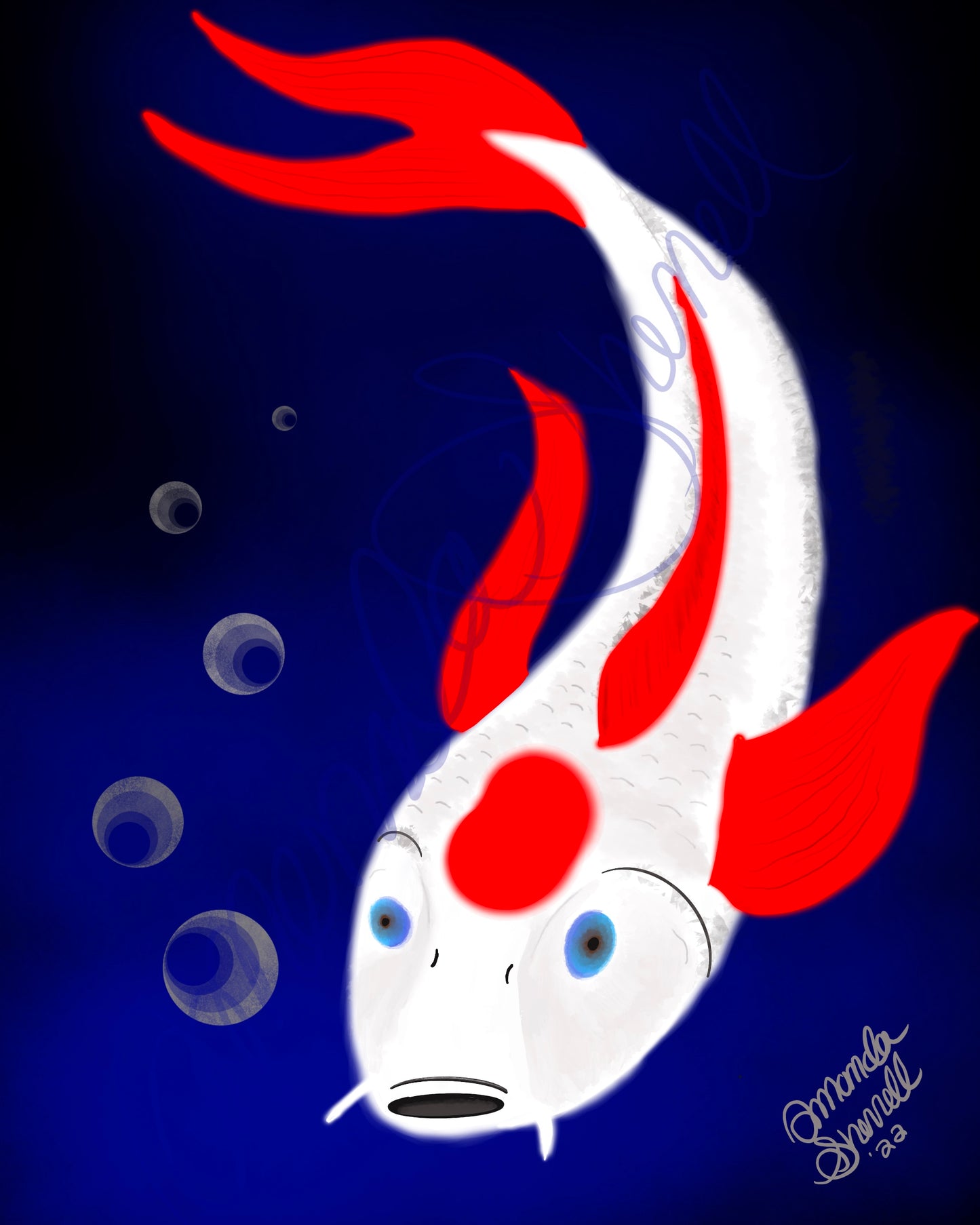 Koi in Bubbles by Amanda Sherrell