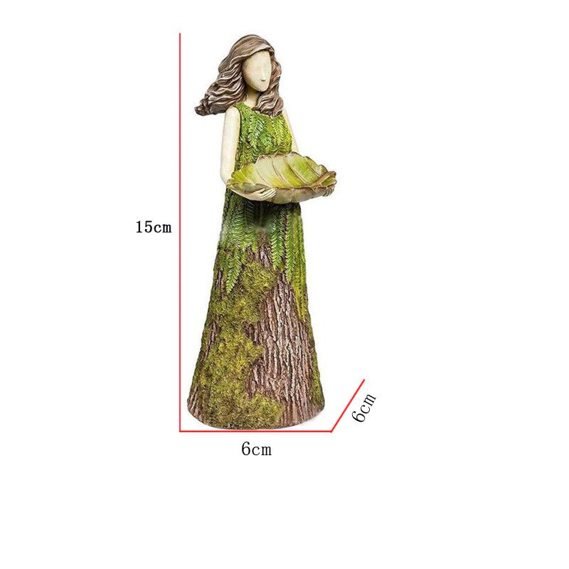 Fairy Tale Forest Girl Bird Feeder Ornament Resin Crafts Home Outdoor