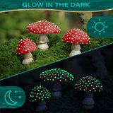Mini Mushroom Glow In The Dark Resin Crafts Fairy Garden Miniatures