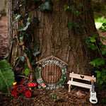 Miniature Fairy Gnome Door Figurines Elf Home Wooden Fairy Garden