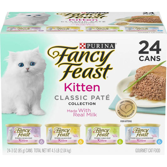 Fancy Feast Pate Wet Cat Food for Kittens, 3 oz Boxes (24 Pack)
