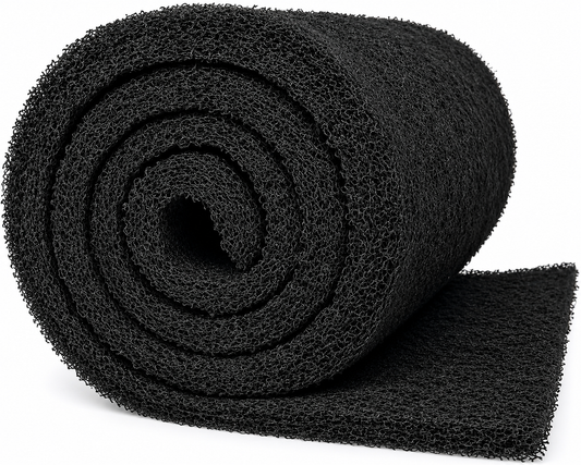 Roll of black biological filter media for pond filtration